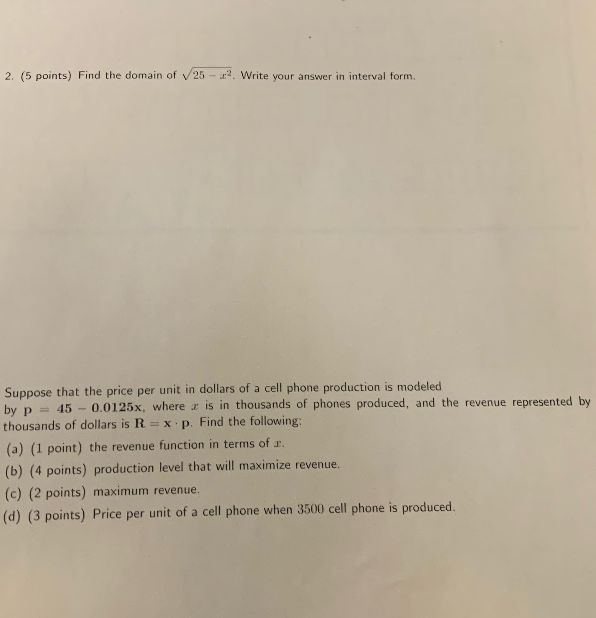 can you please help me with this? 2. (5 points) Find