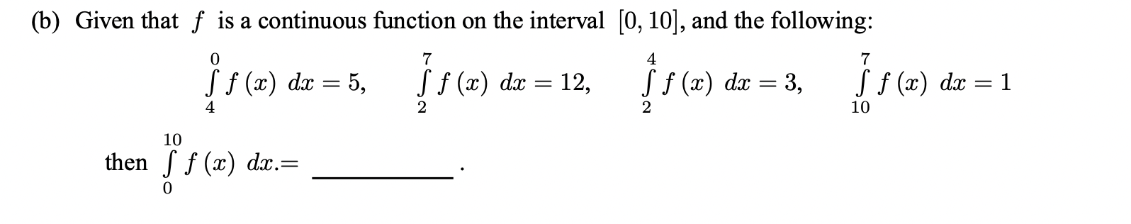 [0, 10], and the following: 7 If (2) dac = 5, If