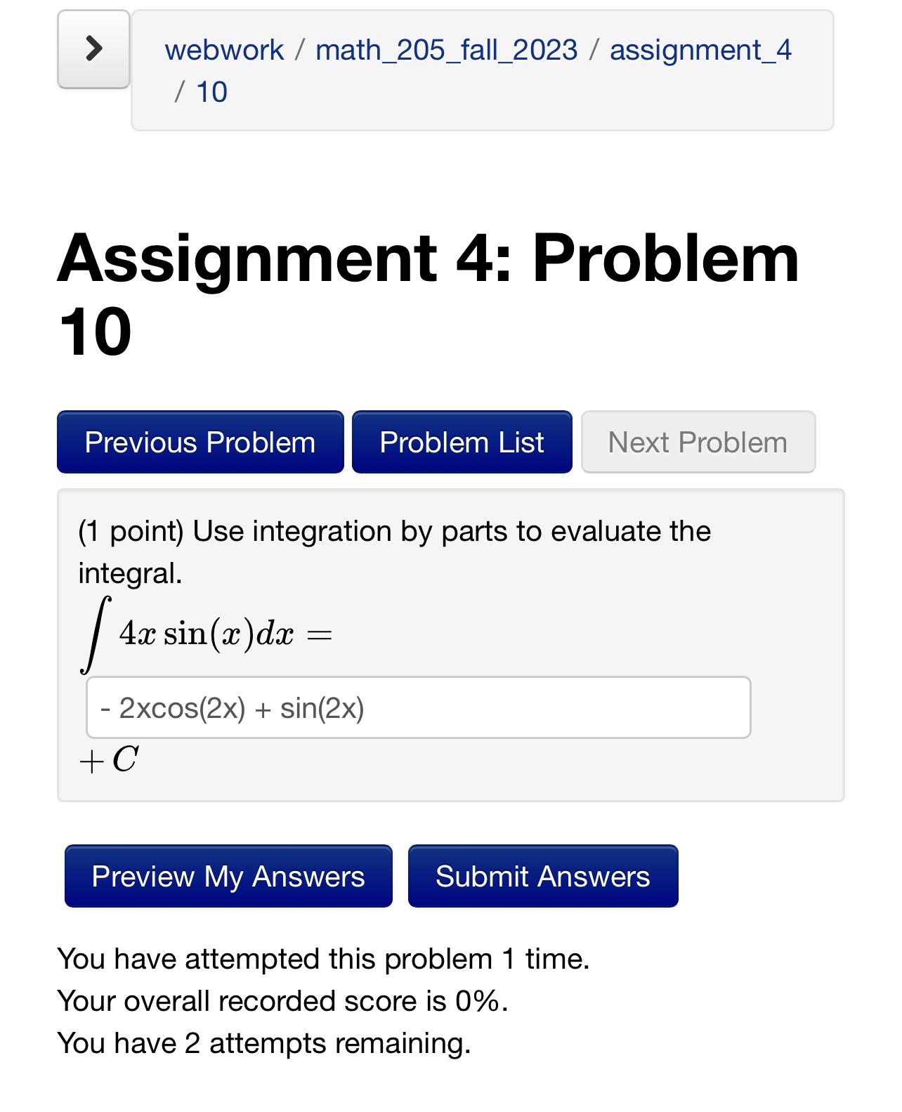+ 7 and do = e2t+3da3 Preview My Answers Submit Answers You