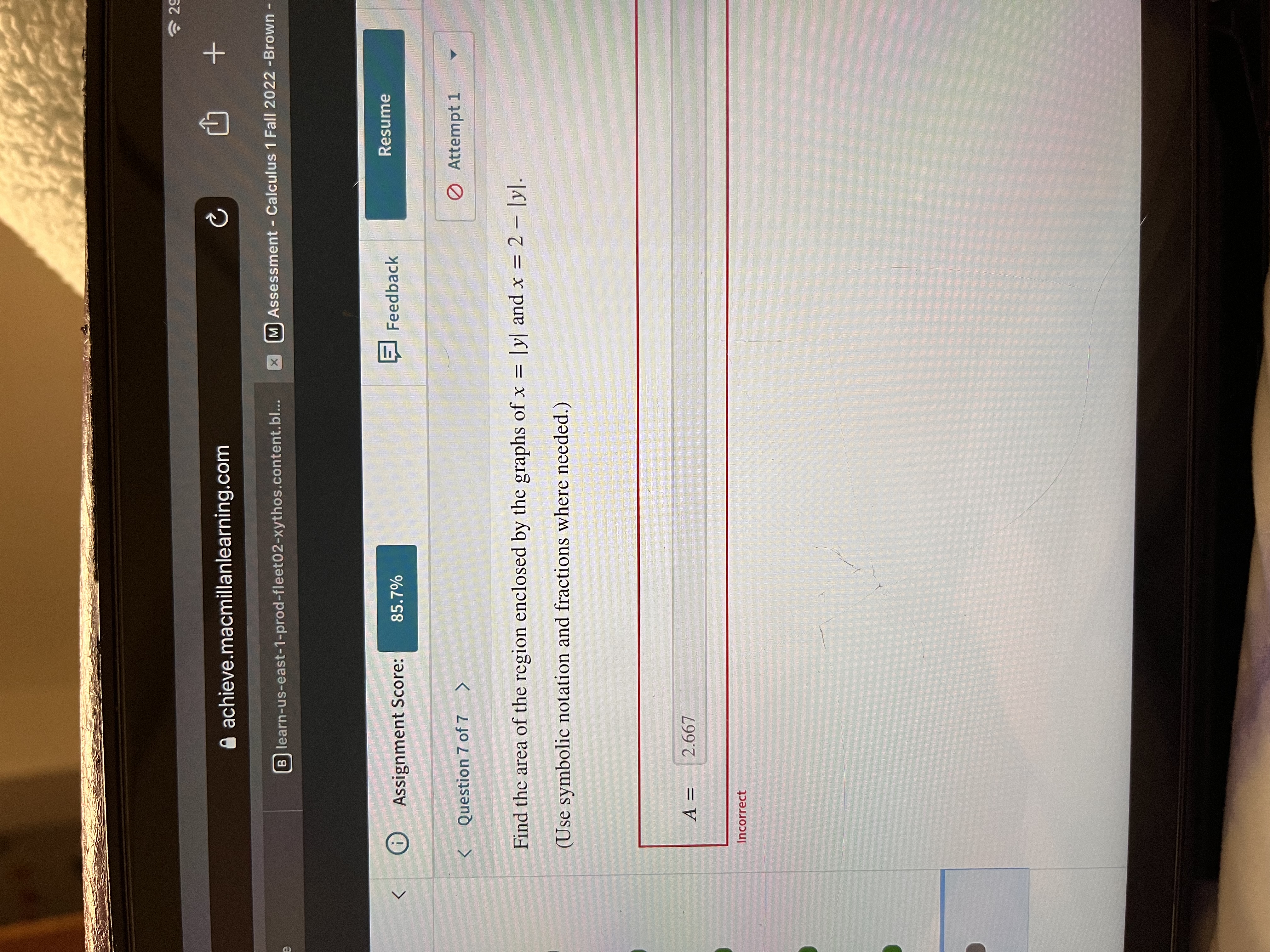Fall 2022 -Brown Assignment Score: 85.7% Feedback Resume Question 7 of 7