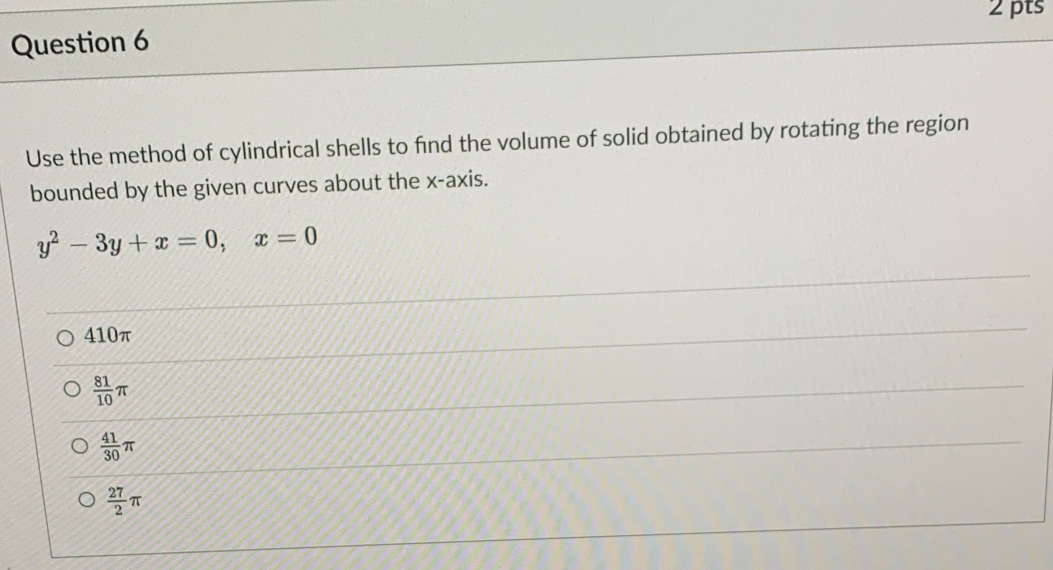 find the volume of solid obtained by rotating the region bounded by