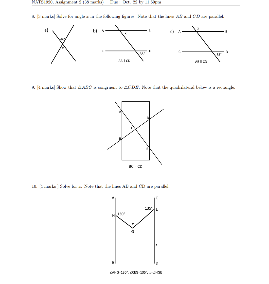 b) solve for 1' while only using Thales' four theorems. [11 your