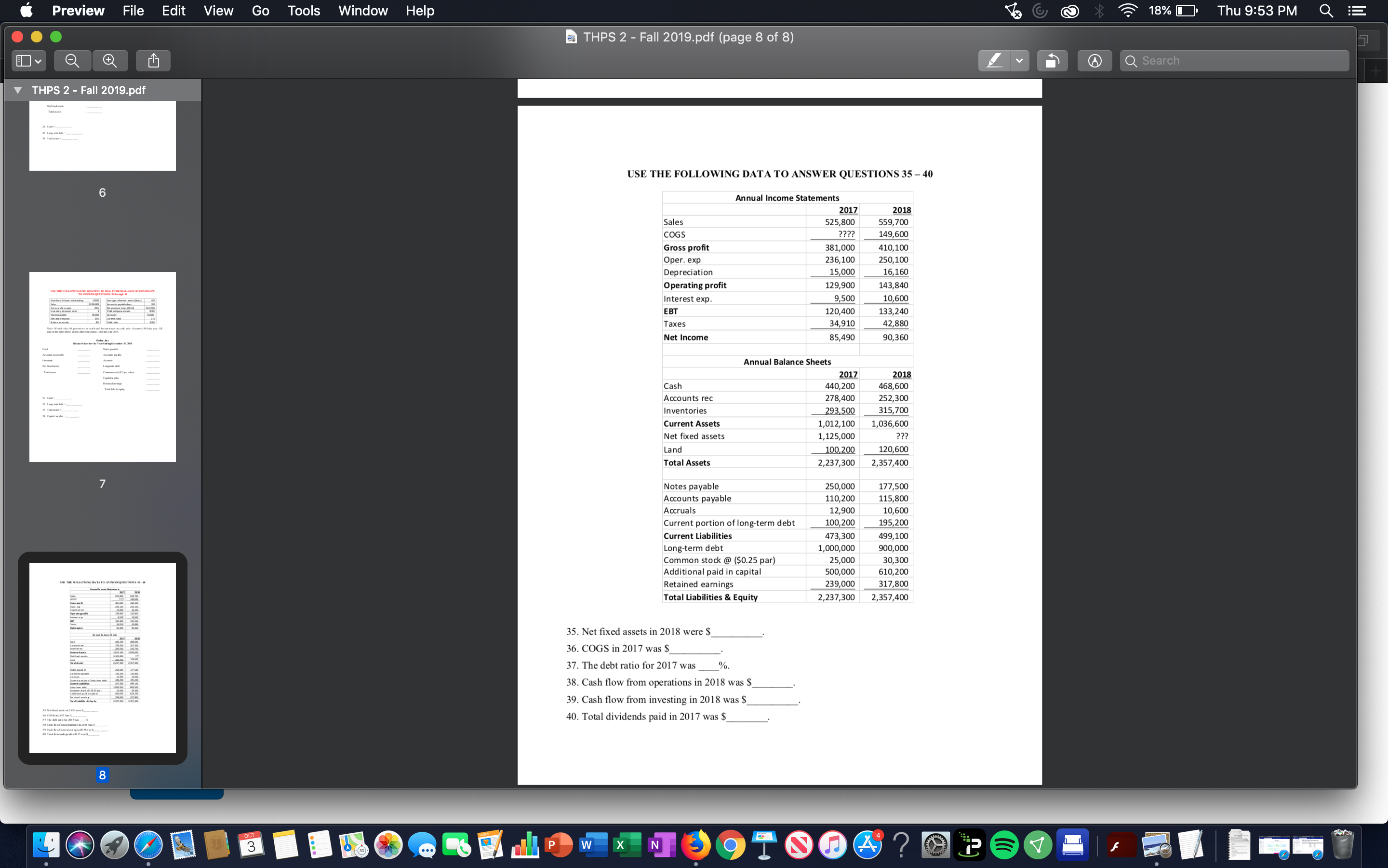  Please help answer 35-40 Preview File Edit View Go Tools Window