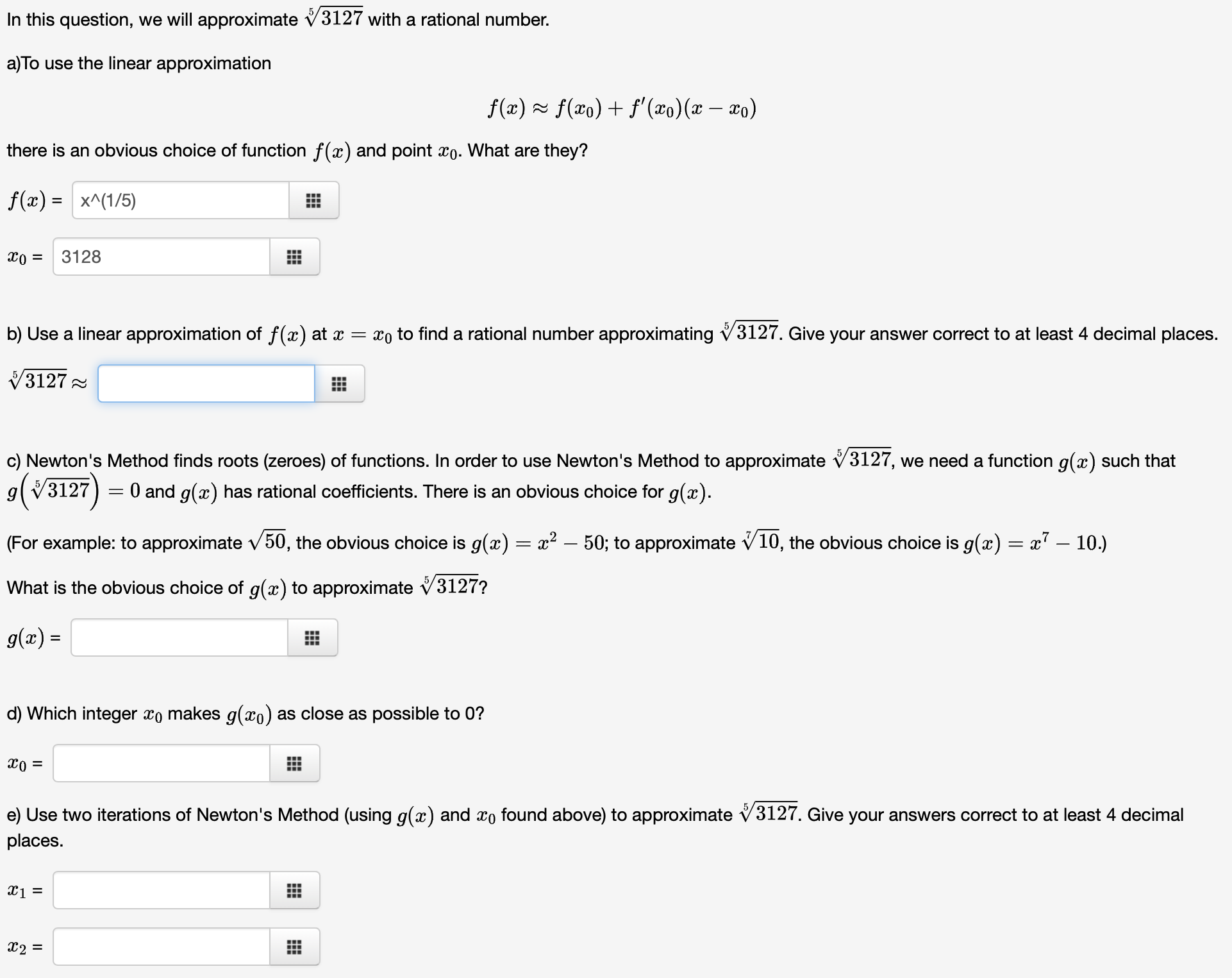  In this question, we will approximate V5 3127 with a rational