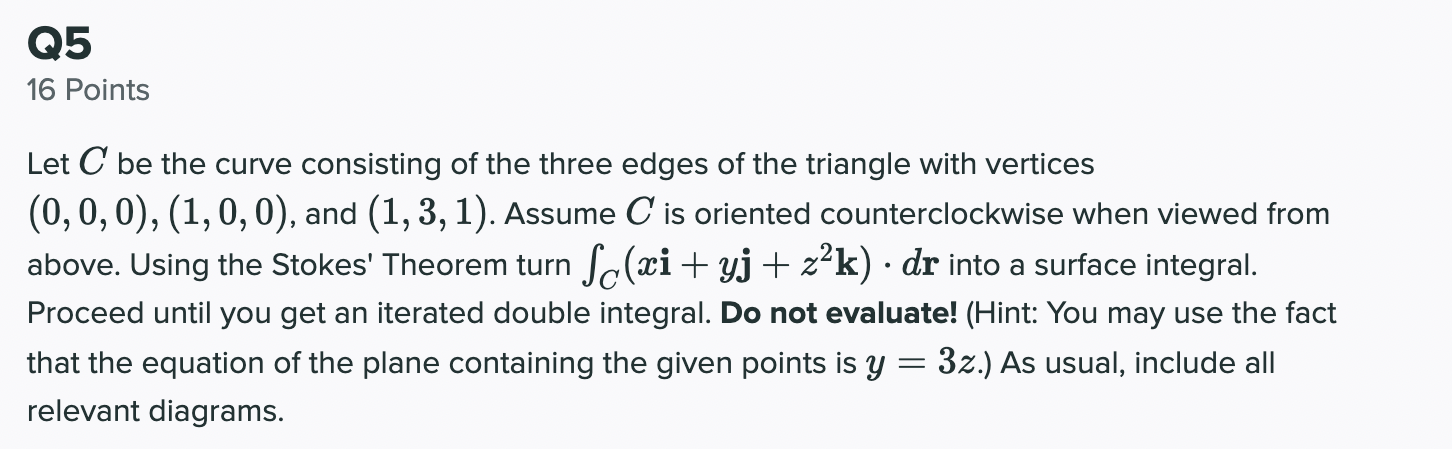 the curve consisting of the three edges of the triangle with vertices