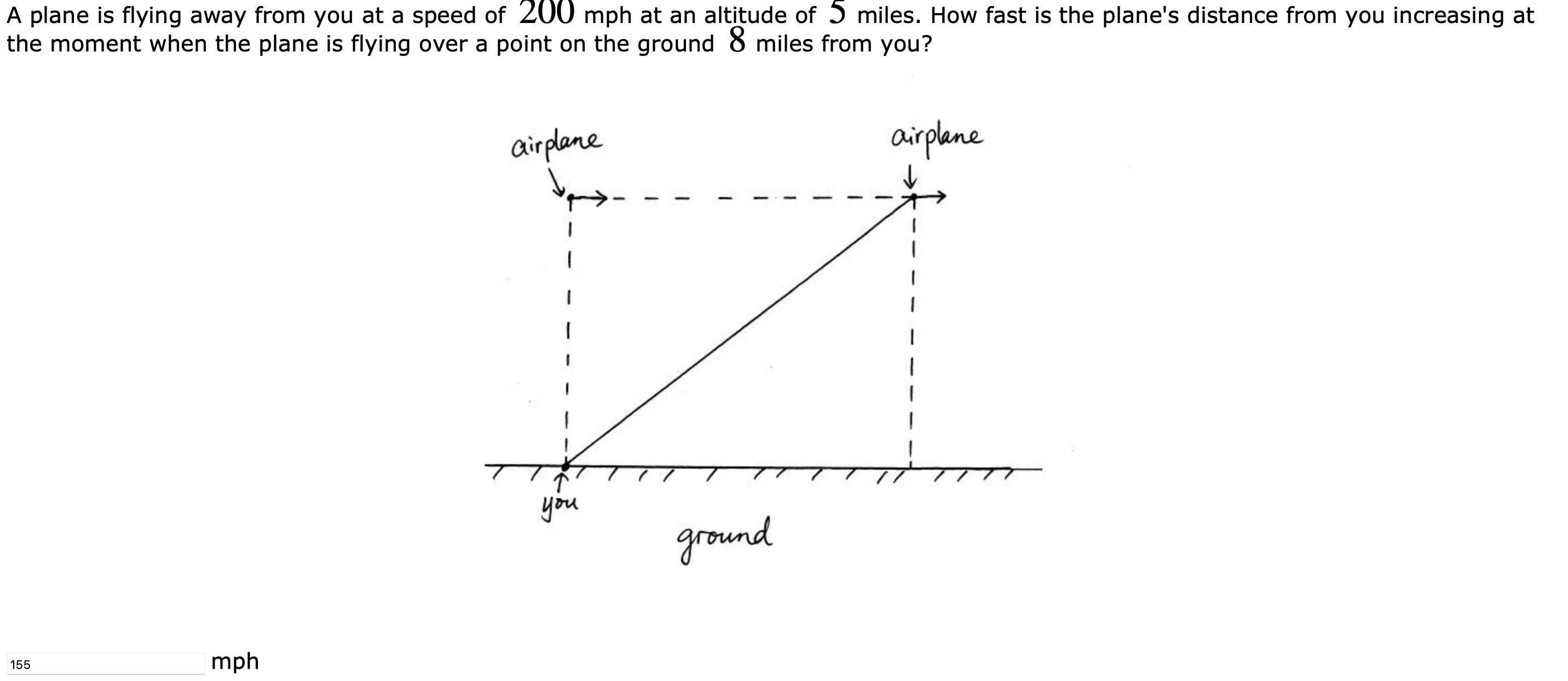 you at a speed of 200 mph at an altitude of 5