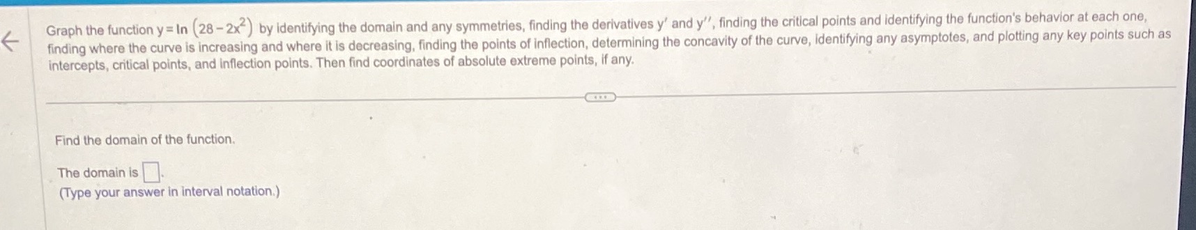 domain and any symmetries, finding the derivatives y' and y", finding the