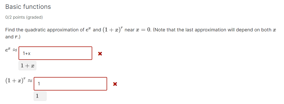 approximation near 0 0/1 point (graded) 2 - - I f(0) f'