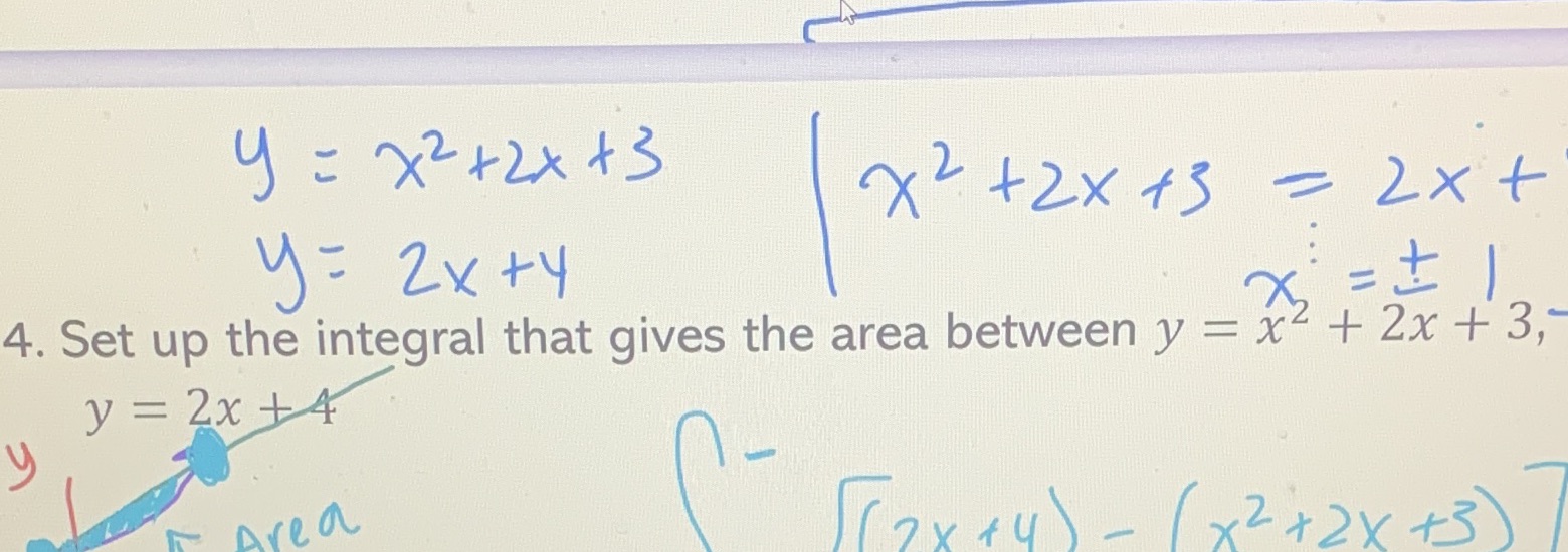 Show work. Thank you y = x2+ 2x +3 2 +