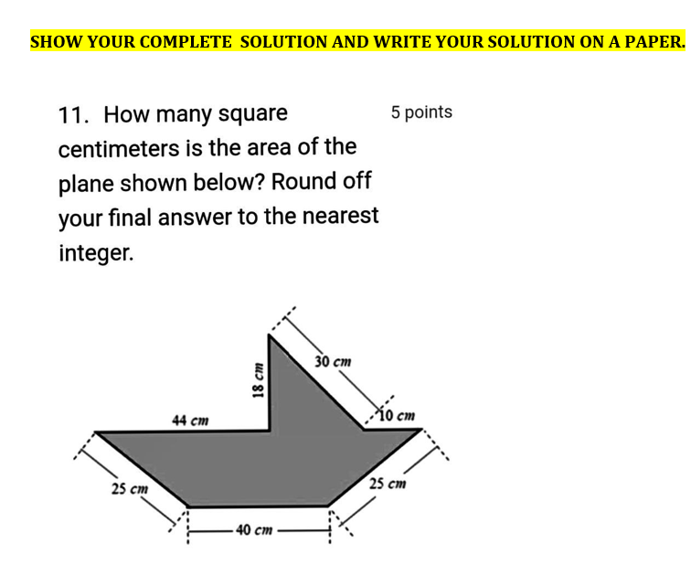 SHOW YOUR COMPLETE SOLUTION AND WRITE YOUR SOLUTION ON A PAPER.