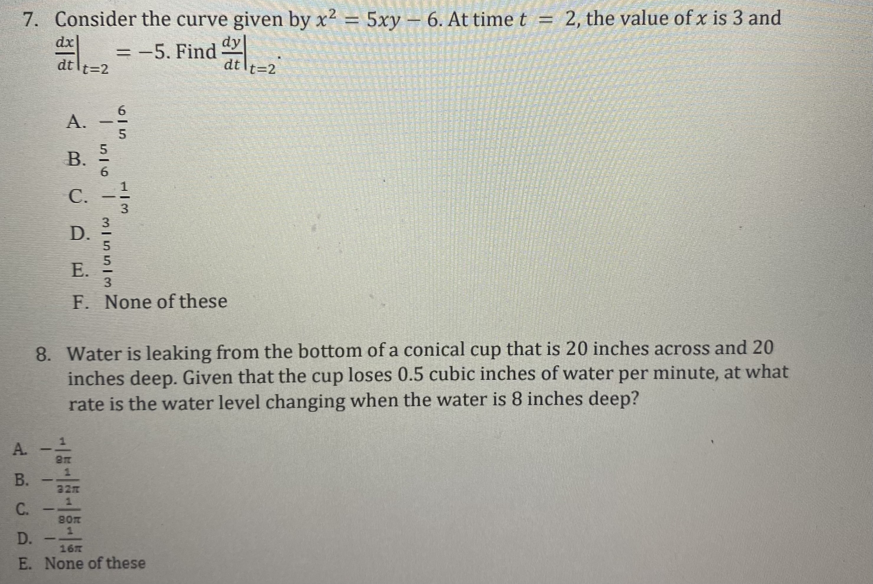 At time t = 2, the value of x is 3 and