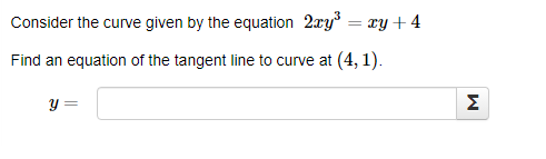 line to curve at (1, I). V= ESuppose that y2 + T1: