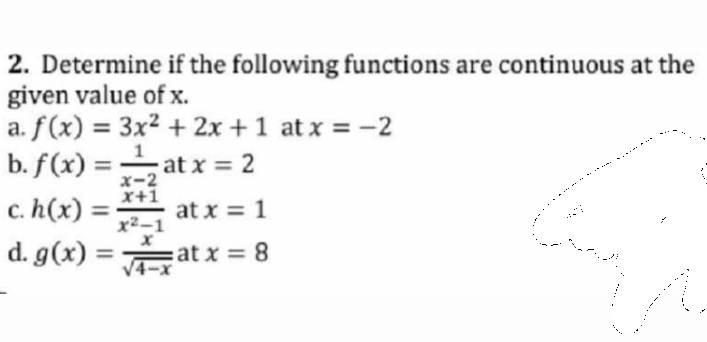 the given value of x. a. f (x) = 3x2 + 2x