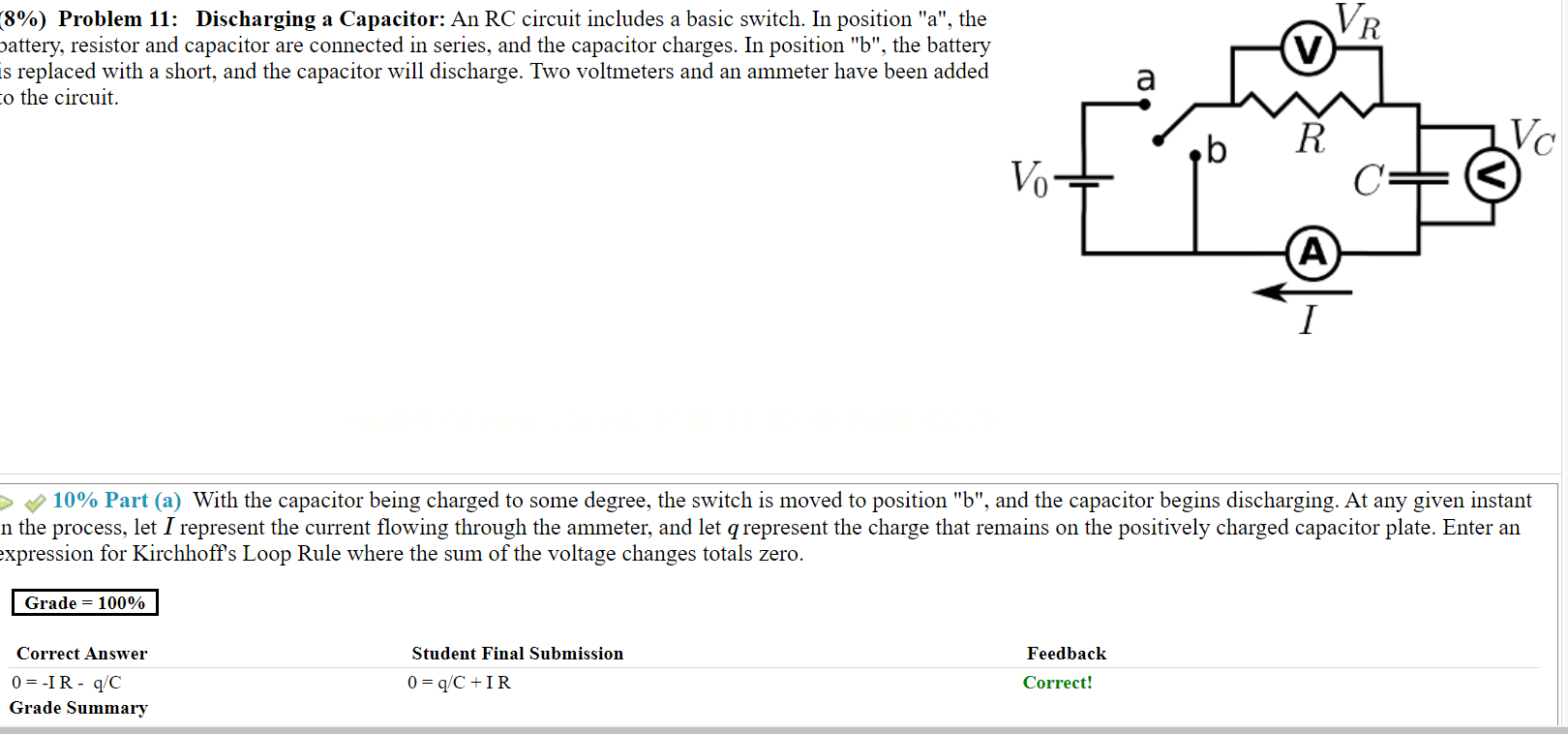 an ammeter have been added '0 the circuit 10% Part (a) With