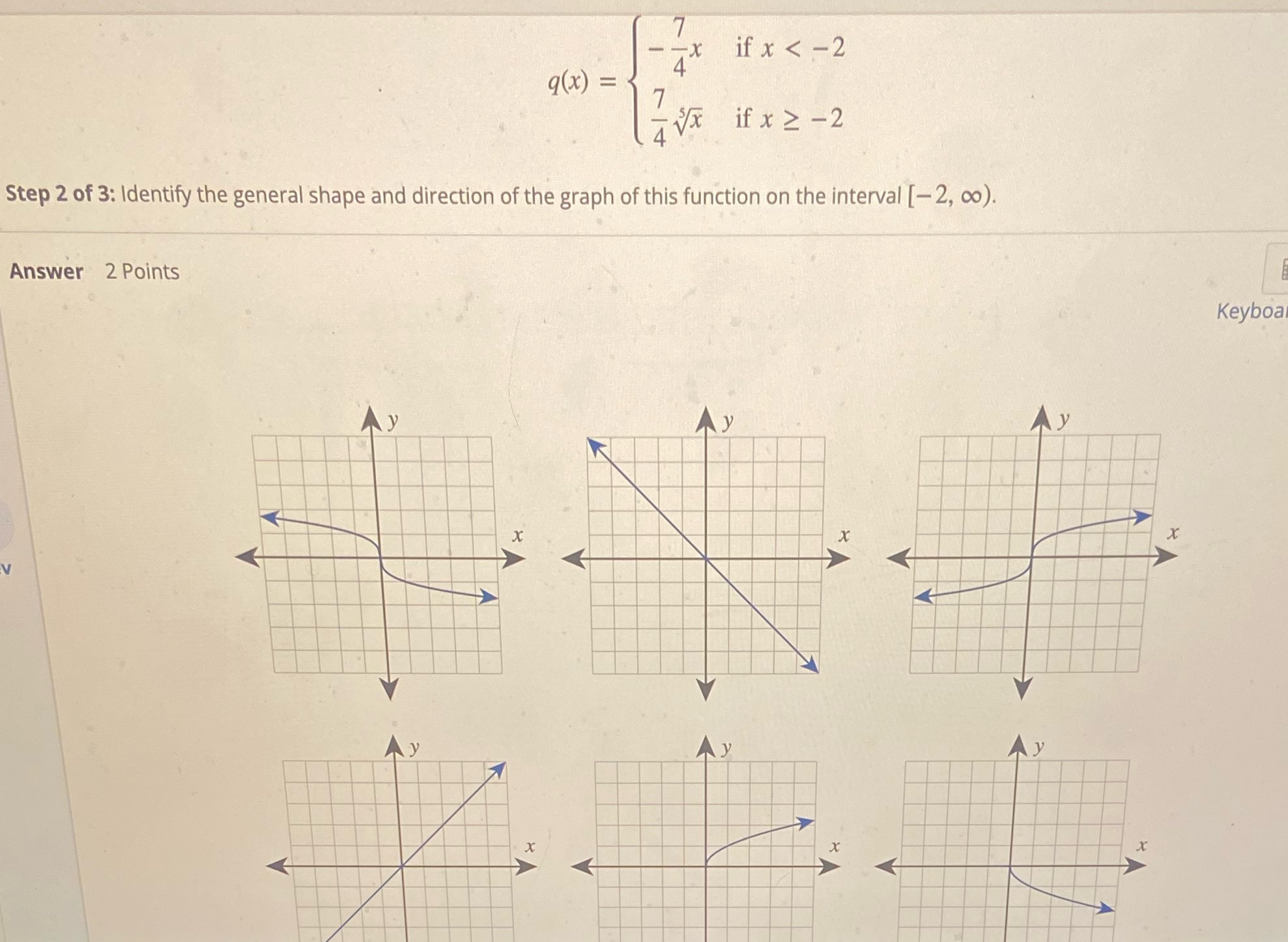 if x < -2 q(x) = if x 2 -2 Step 2