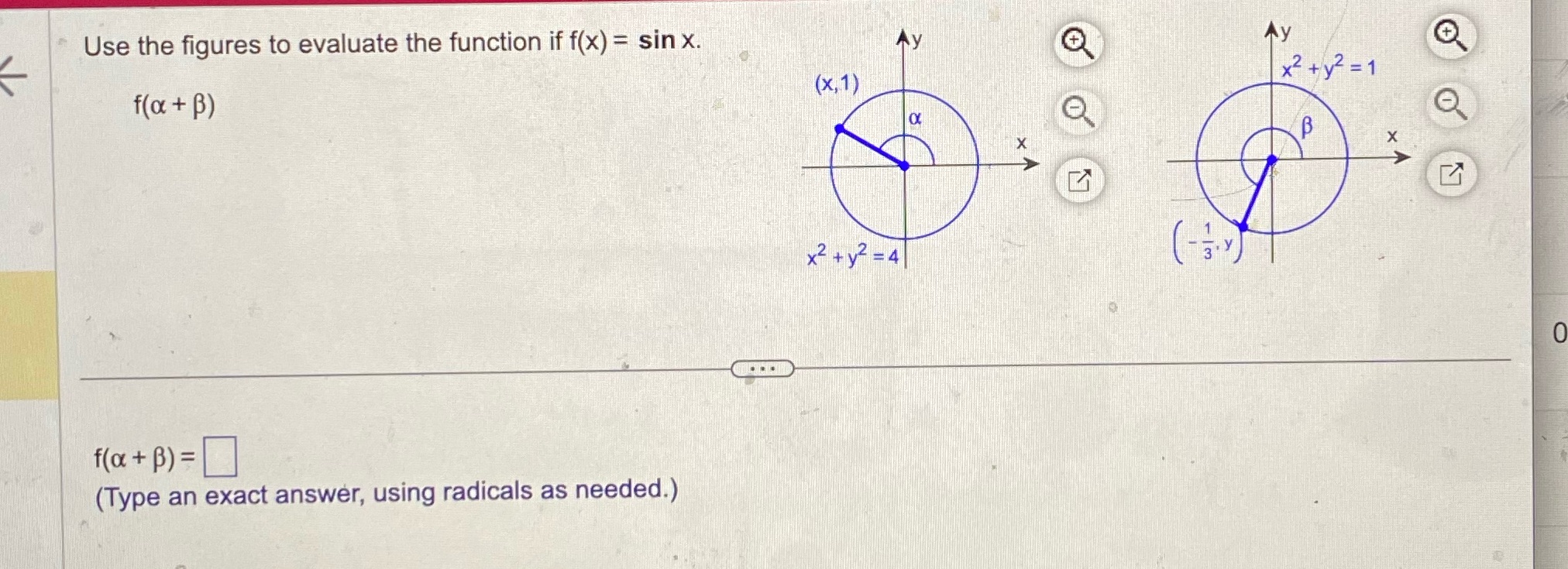  Question 2 Use the figures to evaluate the function if f(x)