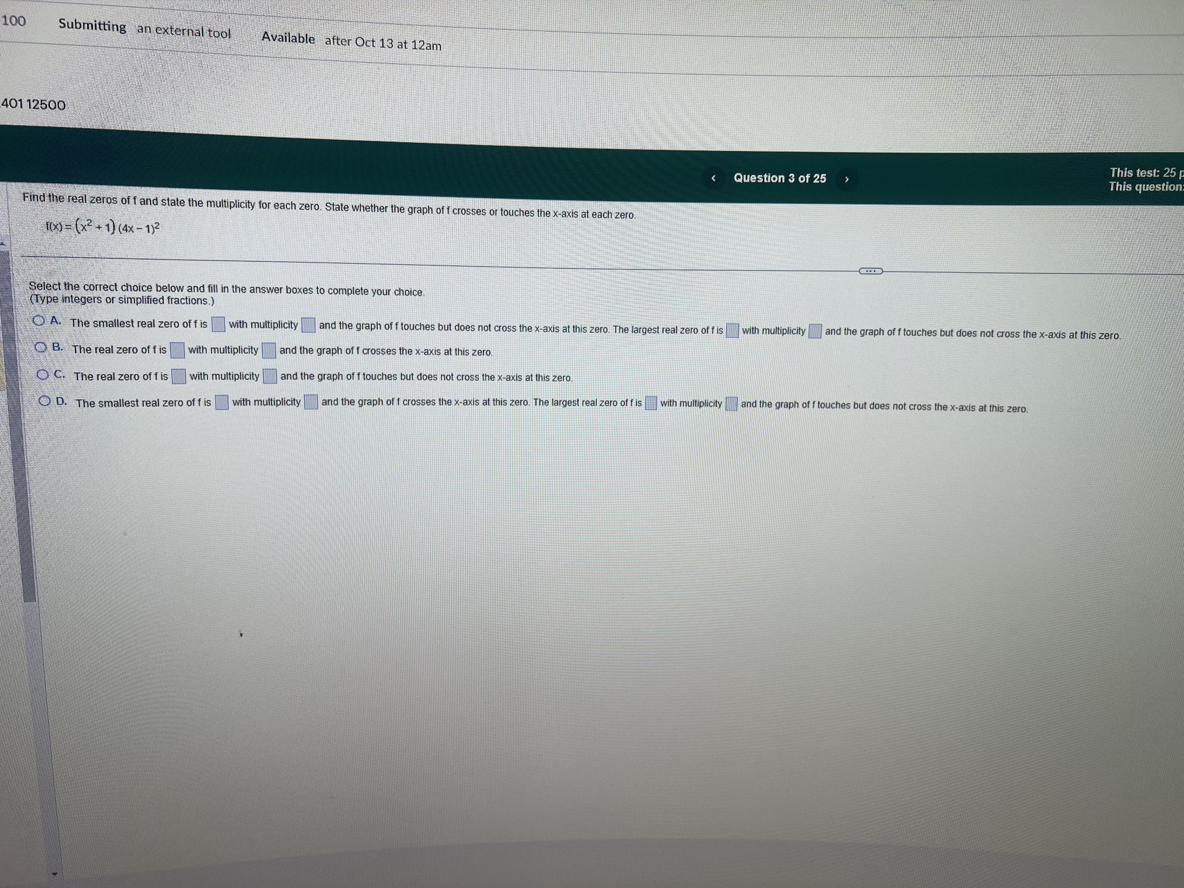 2401 12500 Find the quadratic function y = f(x) whose graph has