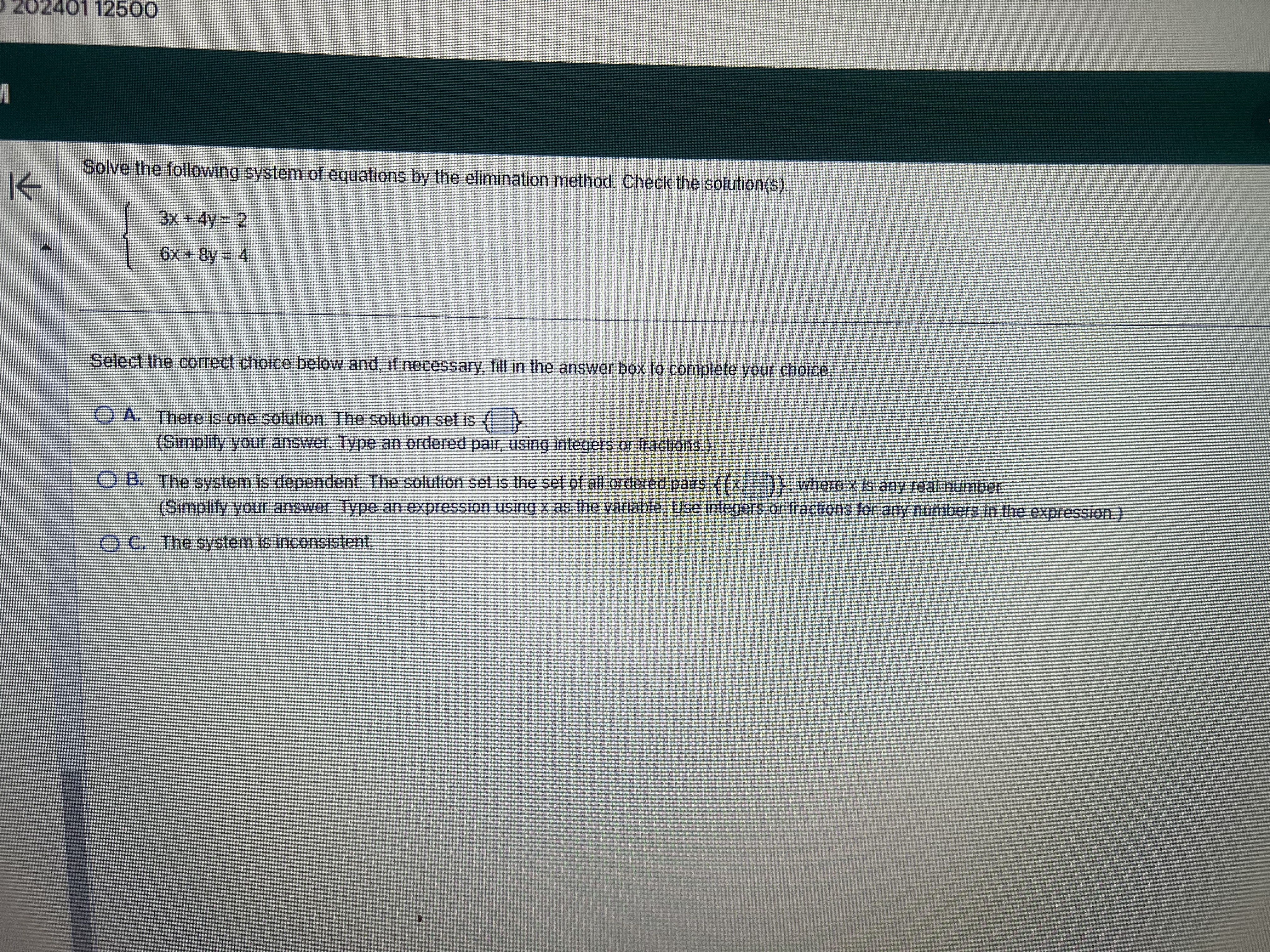 13 at 12am 401 12500 This test: 25 Question 3 of 25