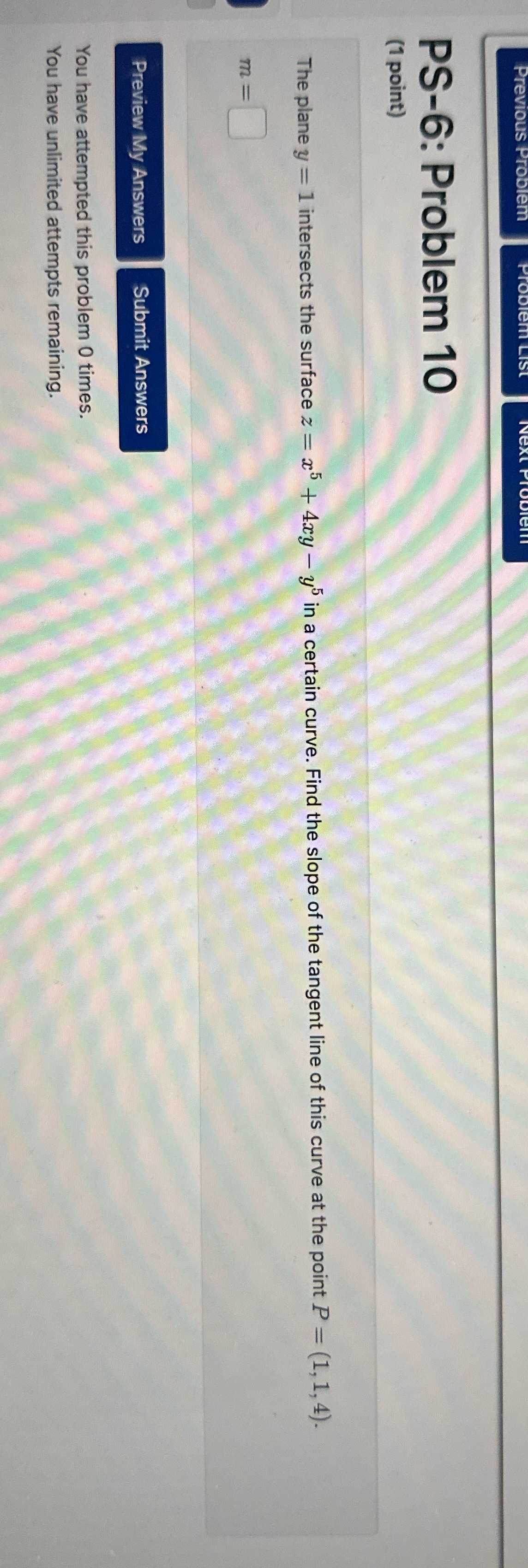 the surface z = a + 4xy - y' in a certain
