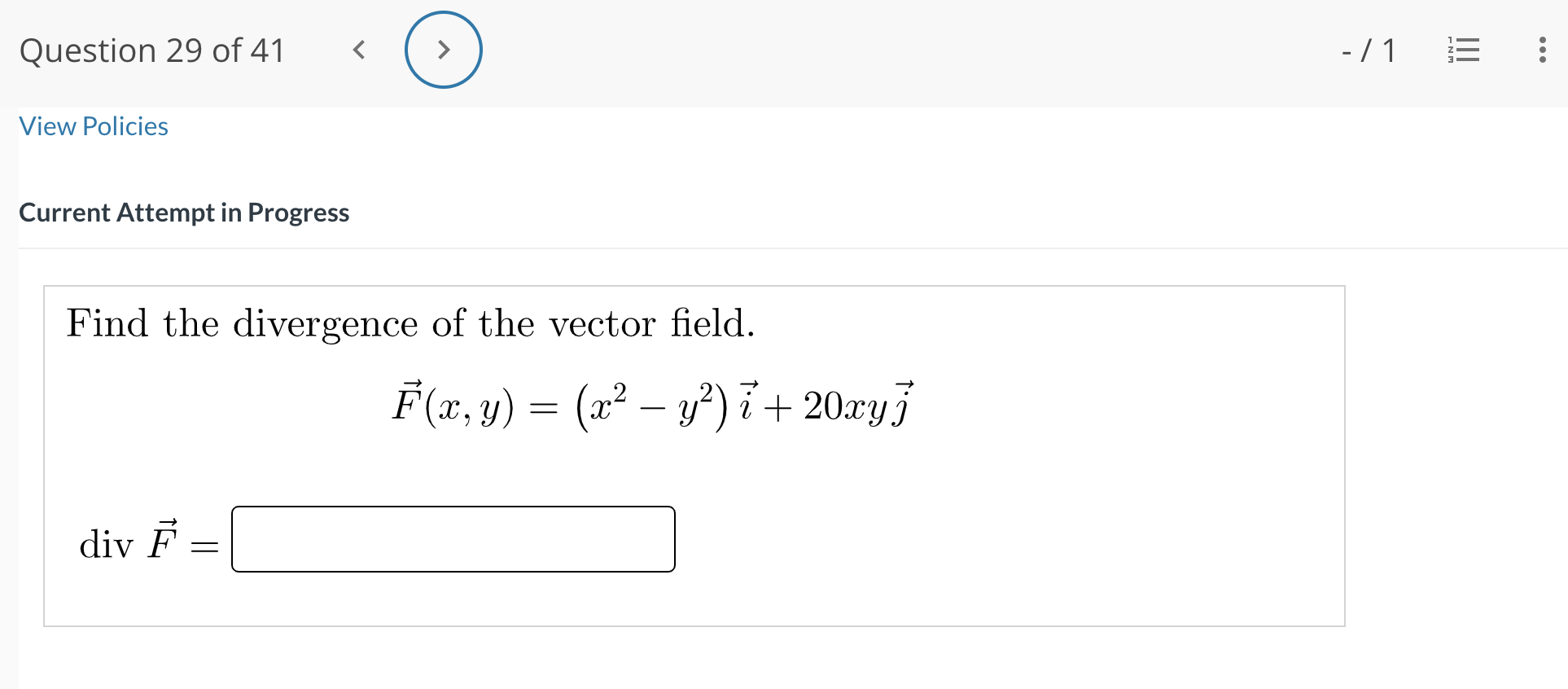 3, - 1). Round your answer to three decimal places. div G~