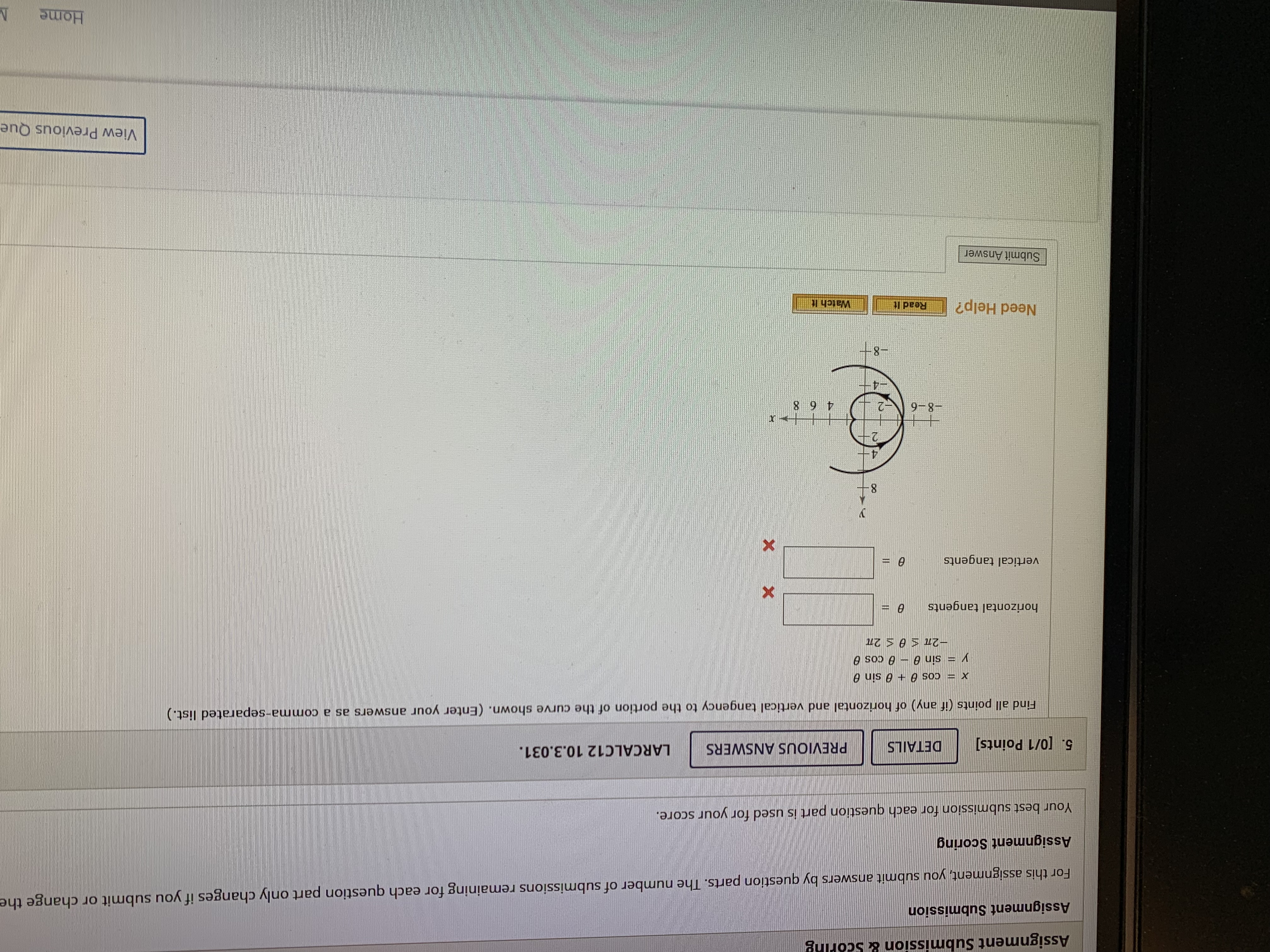 submit answers by question parts. The number of submissions remaining for each