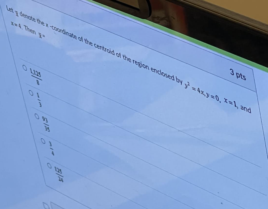 How do I solve for this question? 3 pts Let -