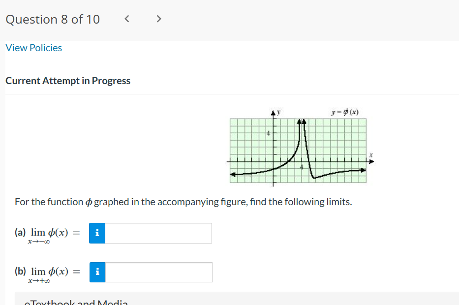 partially correct. Let t - 2, 1 2 Find the following limits.