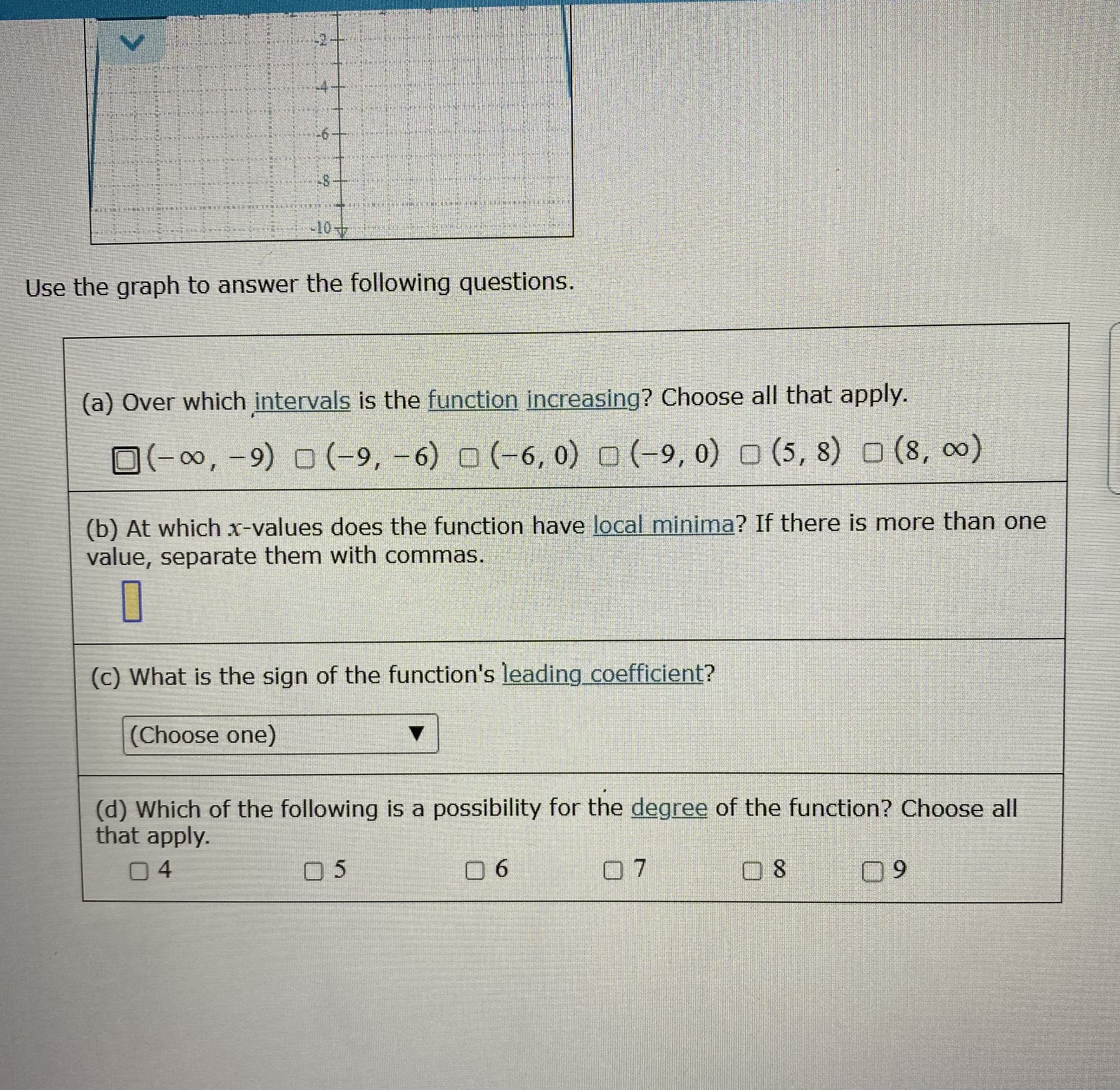 -9) 0 (-9, -6) 0 (-6, 0) 0 (-9, 0) 0 (5,