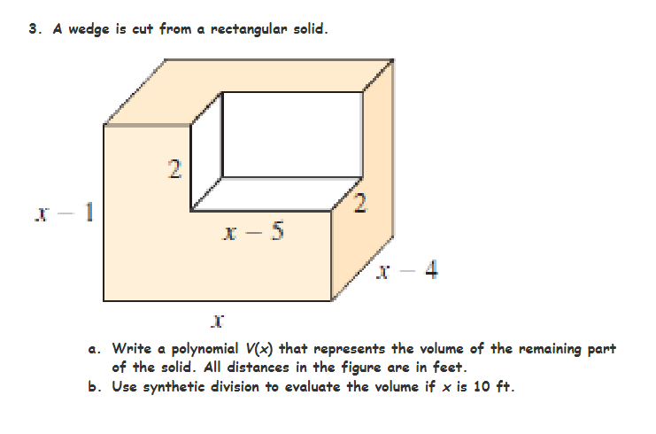 (a) with the division algorithm. 2. A metal block is formed from