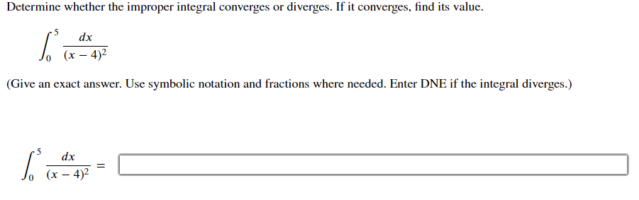 integral '30 f 9'\" dx 0 This integral diverges. - Find the
