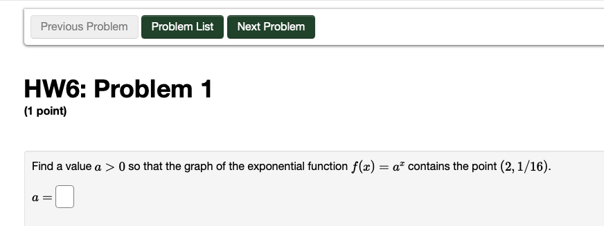 function, h(x). The function f(a) has y-intercept 0.75 and goes through the
