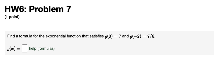 (a) = help (formulas) (b) Find a formula for g(I) = help