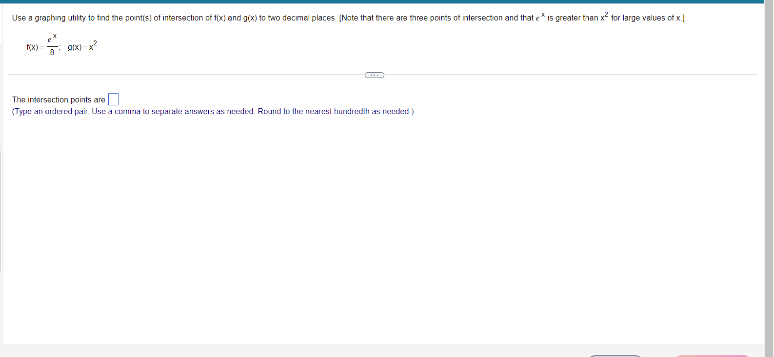 points of intersection and that e * is greater than x2 for