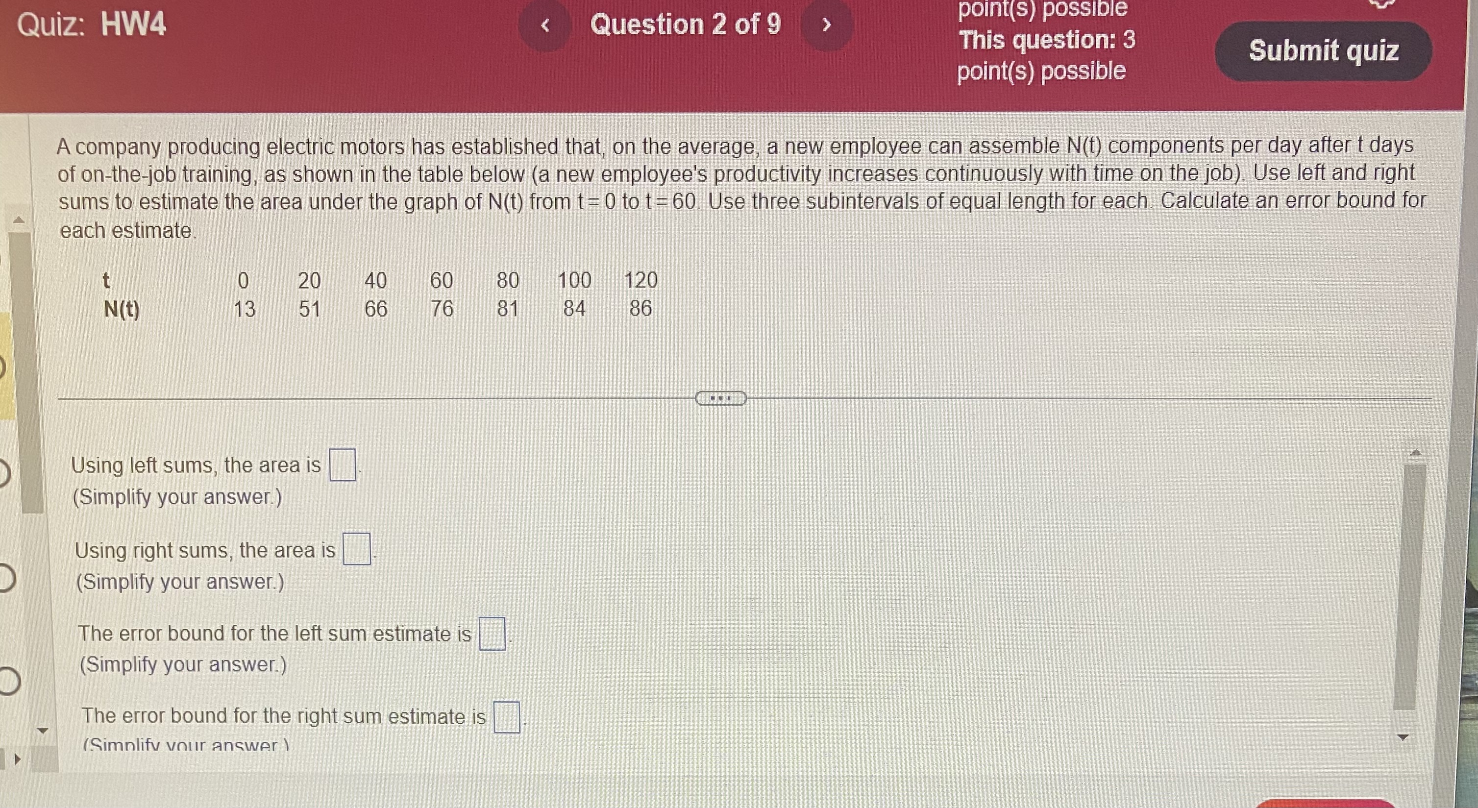 indicated Riemann sum S,, for the function f(x) =23 -5x- Partition [