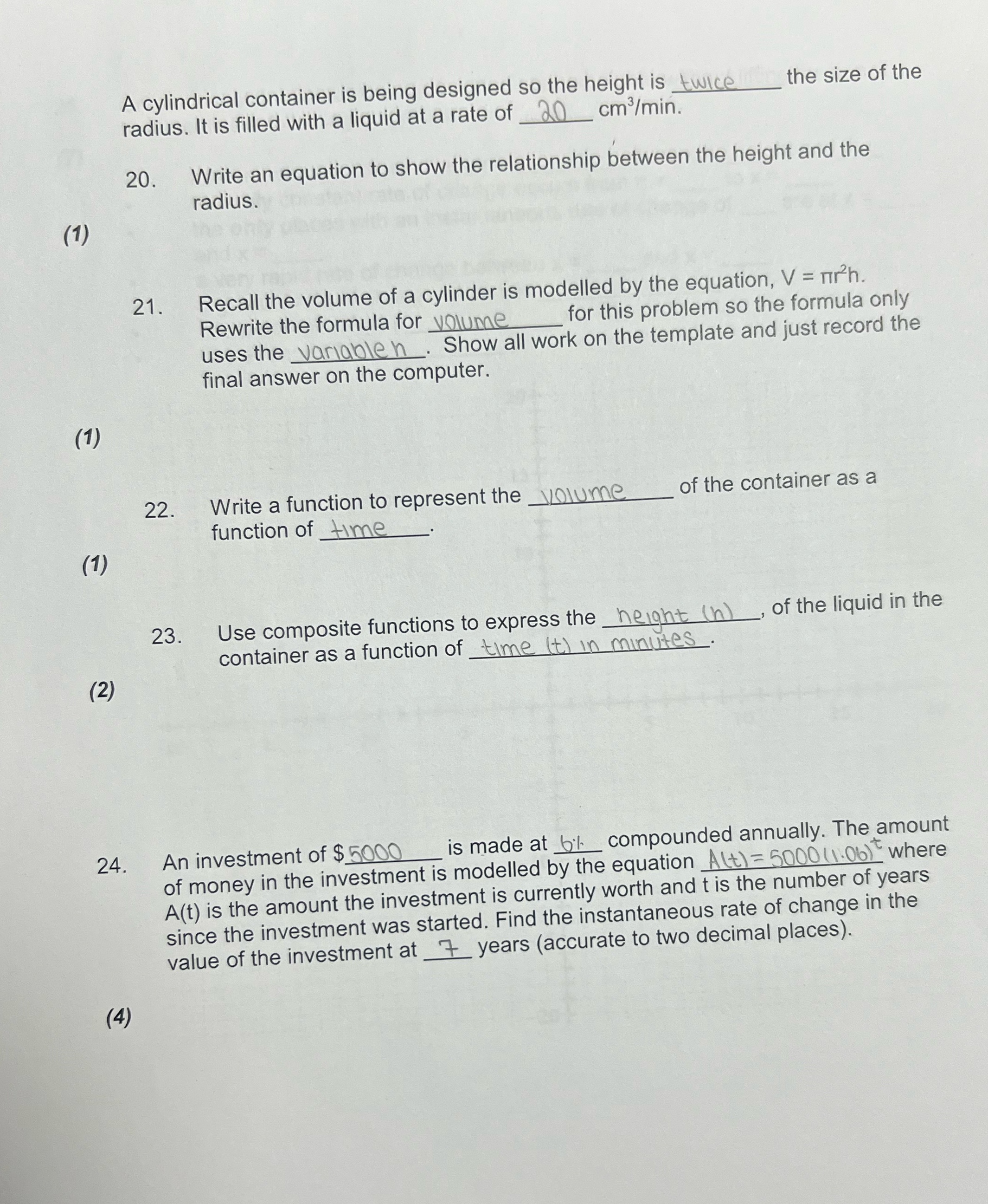 Please do it asap A cylindrical container is being designed so