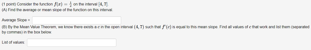 values of c that work and list them (separated by commas) in