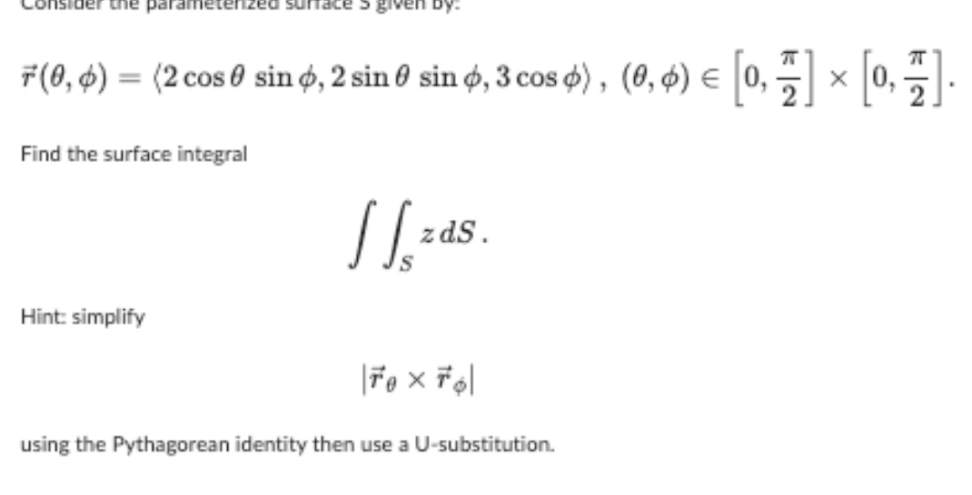  solve this question Consider the parameterz e s given by. F(0,