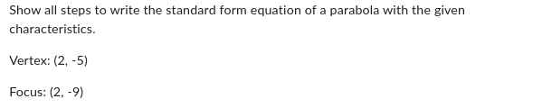 in standard form. y' + 4y - 4x + 12 = 0Identify