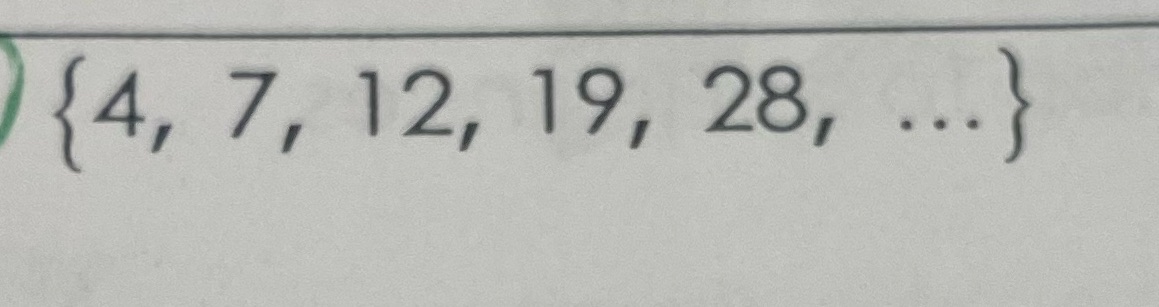 {4, 7, 12, 19, 28,