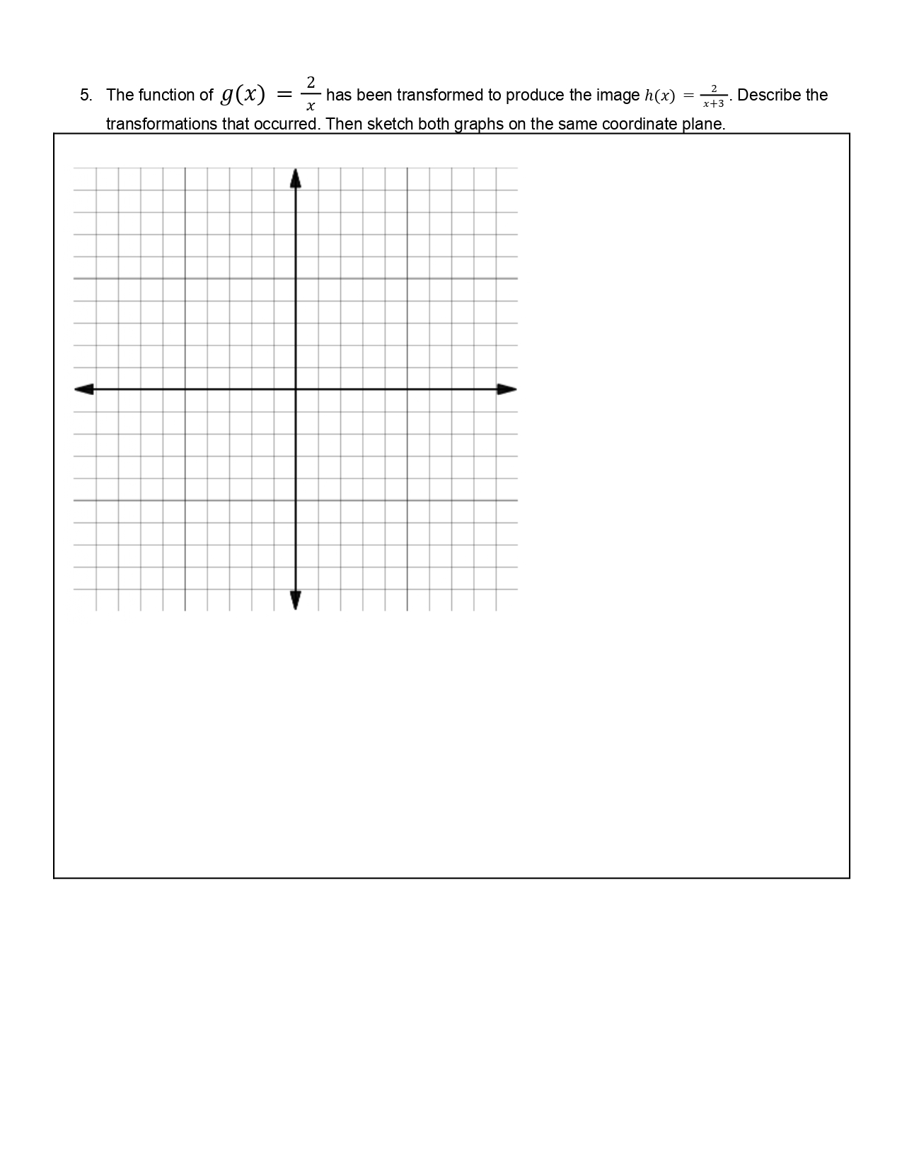 graphs on the same coordinate plane3.1: Problem Set Overview In this assignment