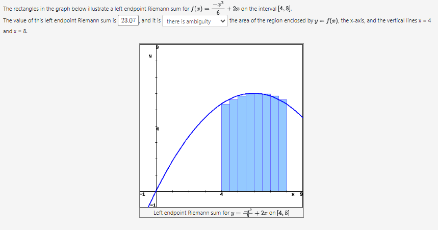 = 4 to approximate the area of the region bounded by the