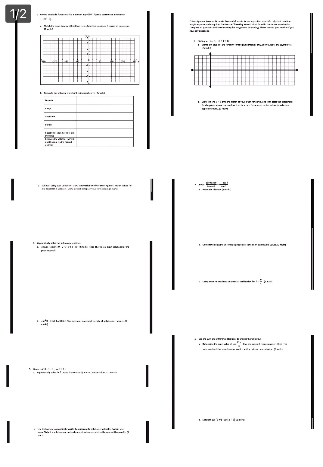 and a consecutive minimum at (-90%-2). This assignment is out of 24