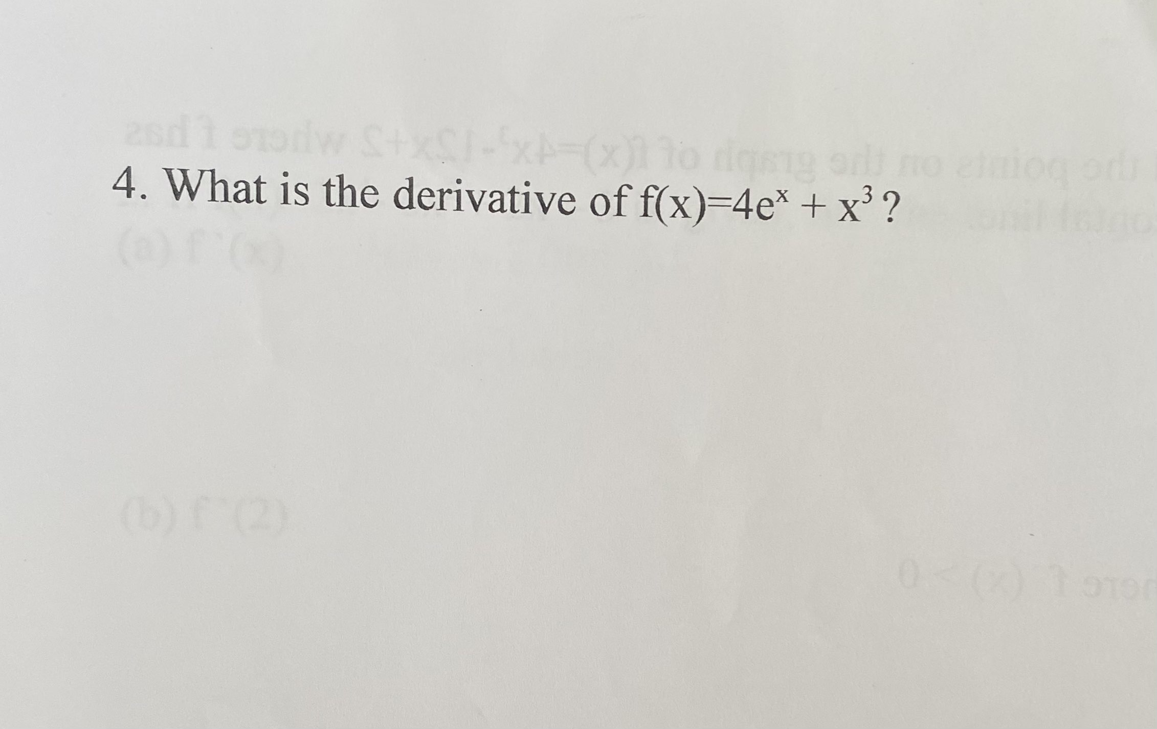 (c) f (x) for point (1,-5) (d) An equation of the tangent