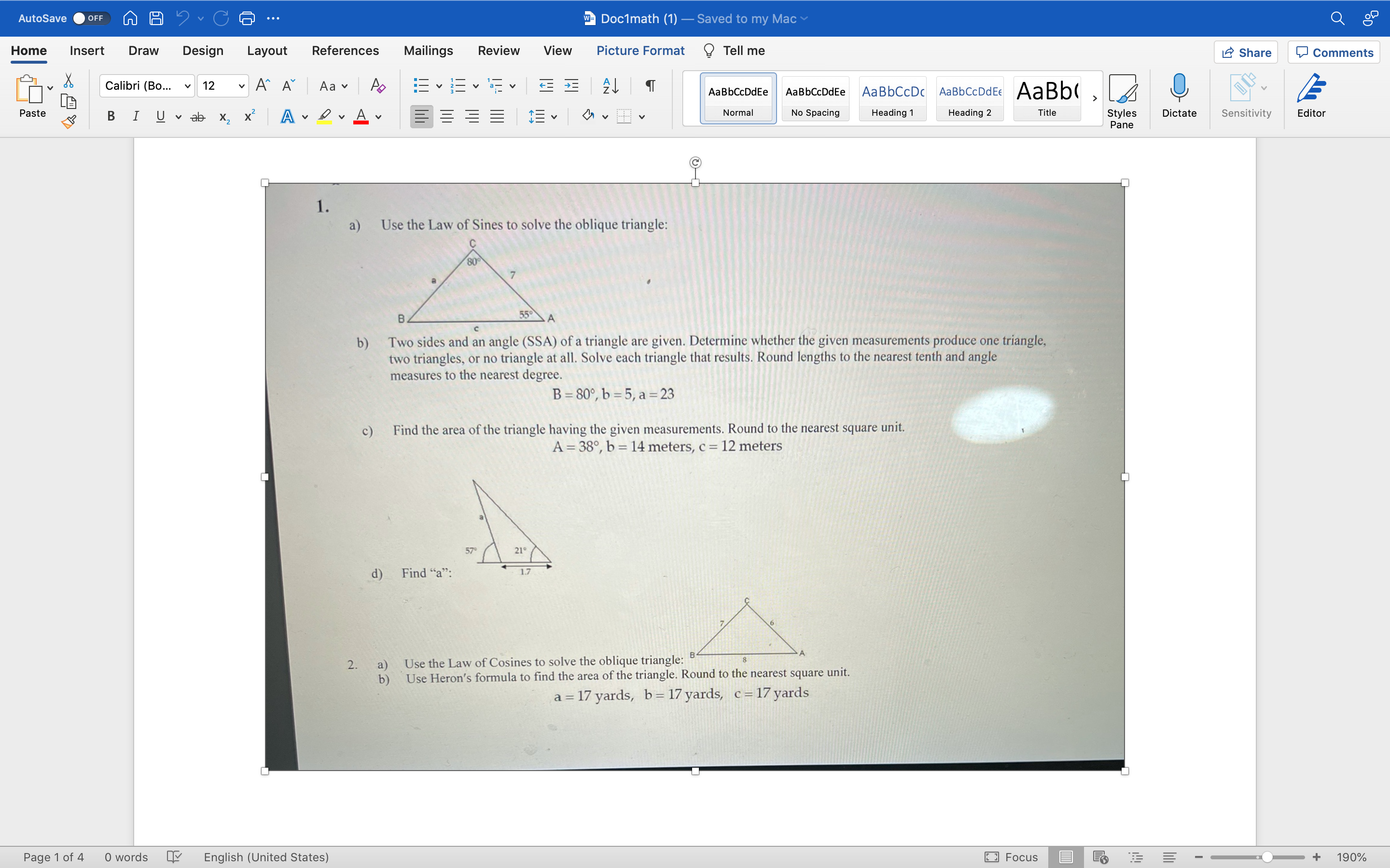 AutoSave OFF n A 2 0 5 ... w- Doc1math (1)