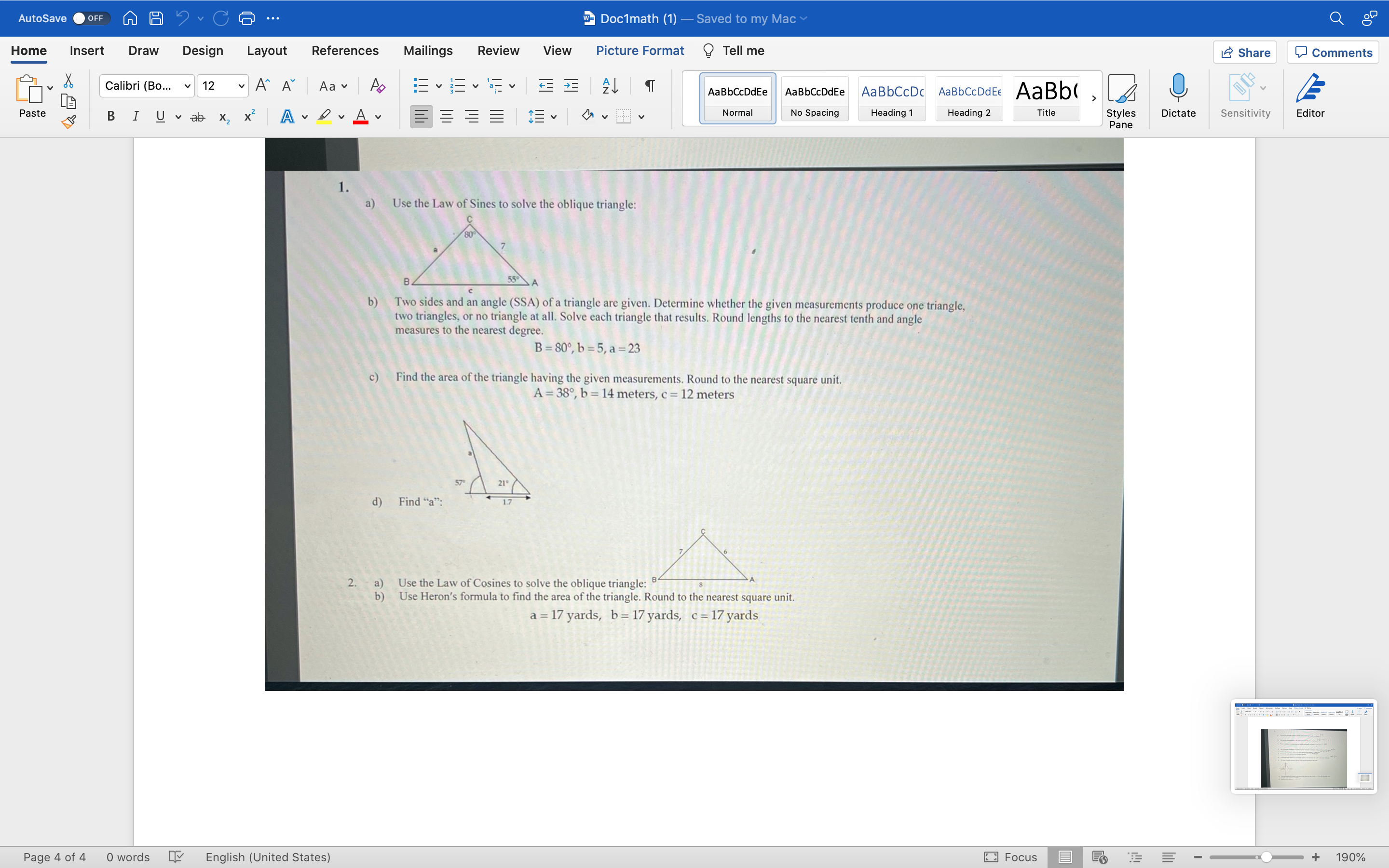 Solve each triangle that results. Round lengths to the nearest tenth and