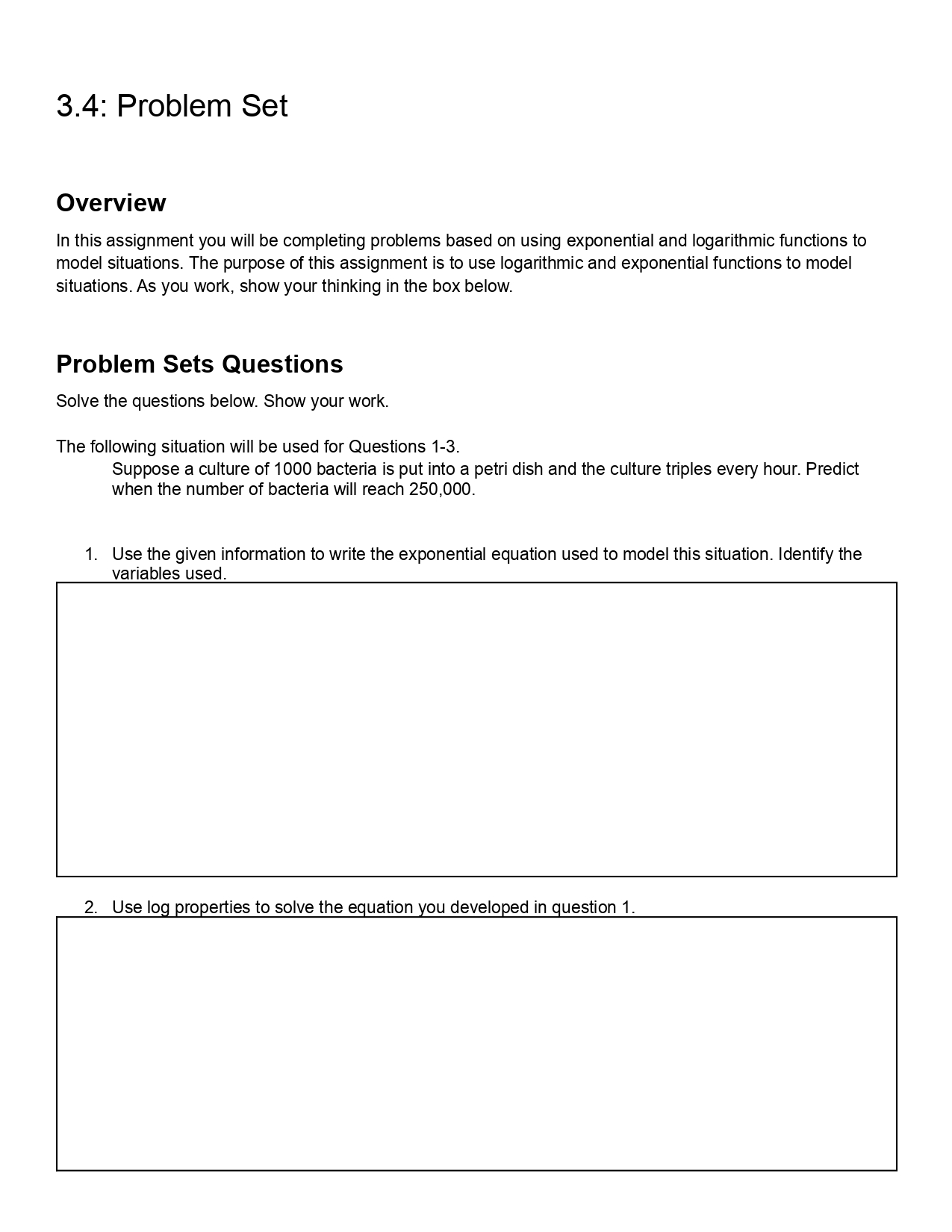 based on solving log and exponential equations. . The purpose of this