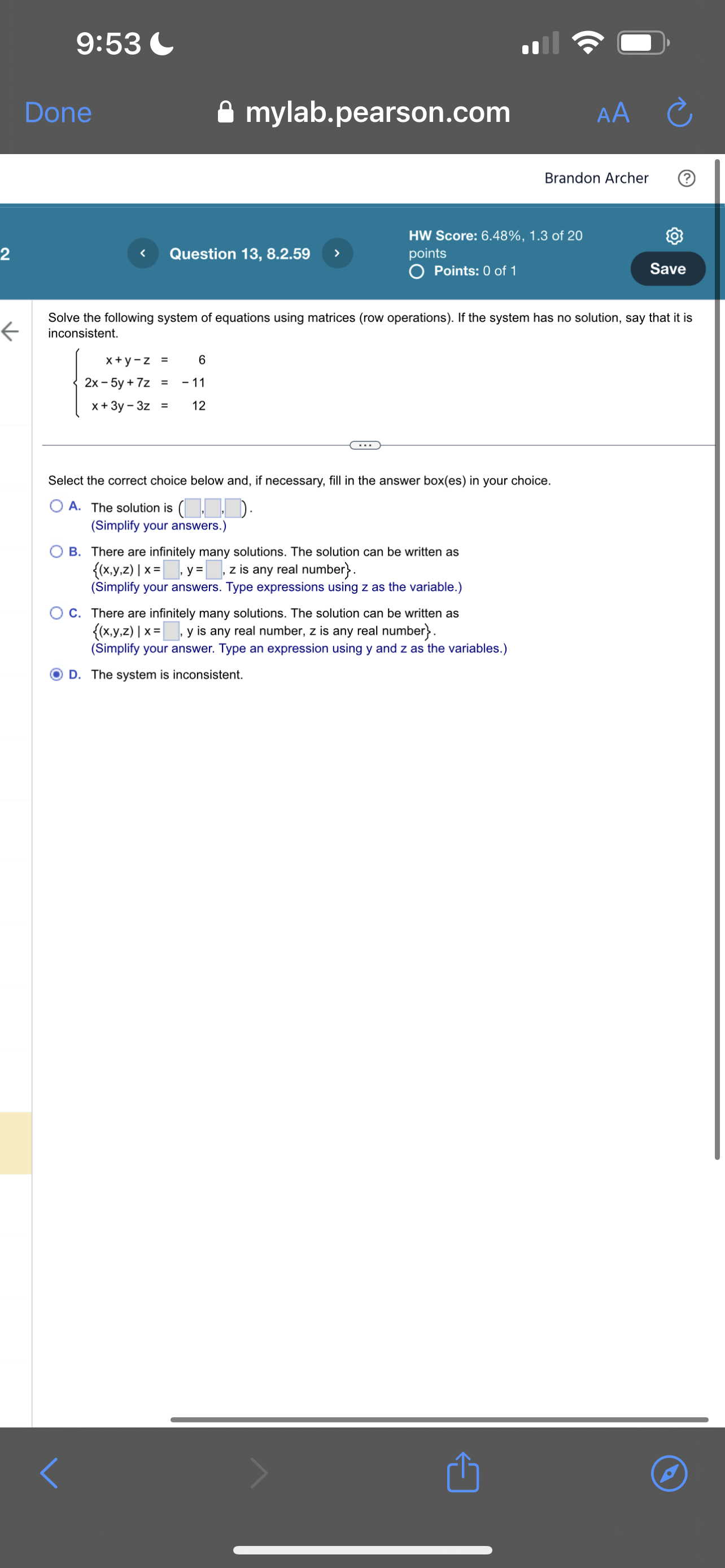 014 of 1 Question 3, 8.2.19 Part 2 of2 Write the system