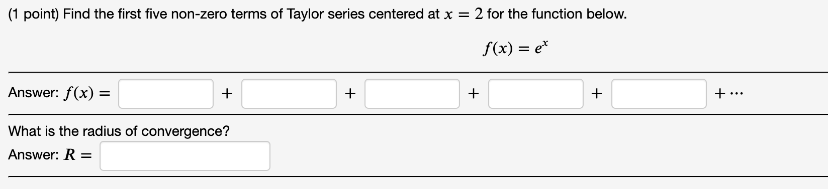your answer in interval notation. (1 point) Find the first five nonzero