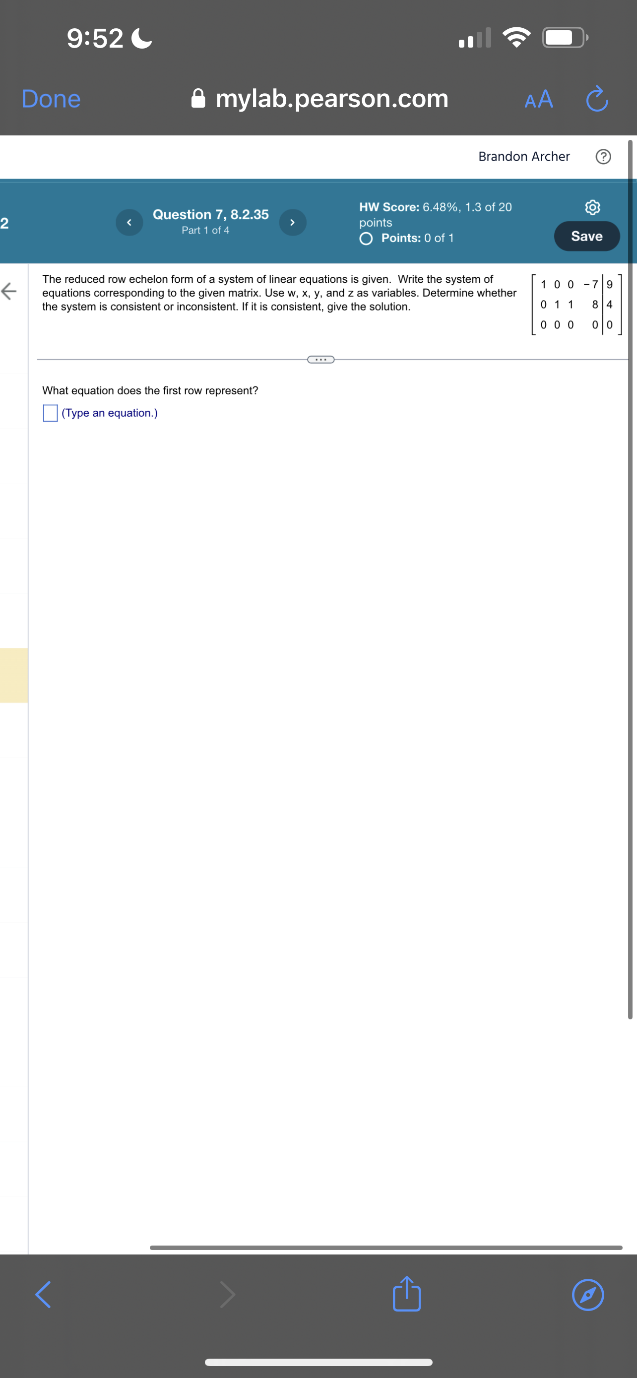 4, 8.2.23 HW Score: 6.48%, 1.3 of 20 Part 2 of 2