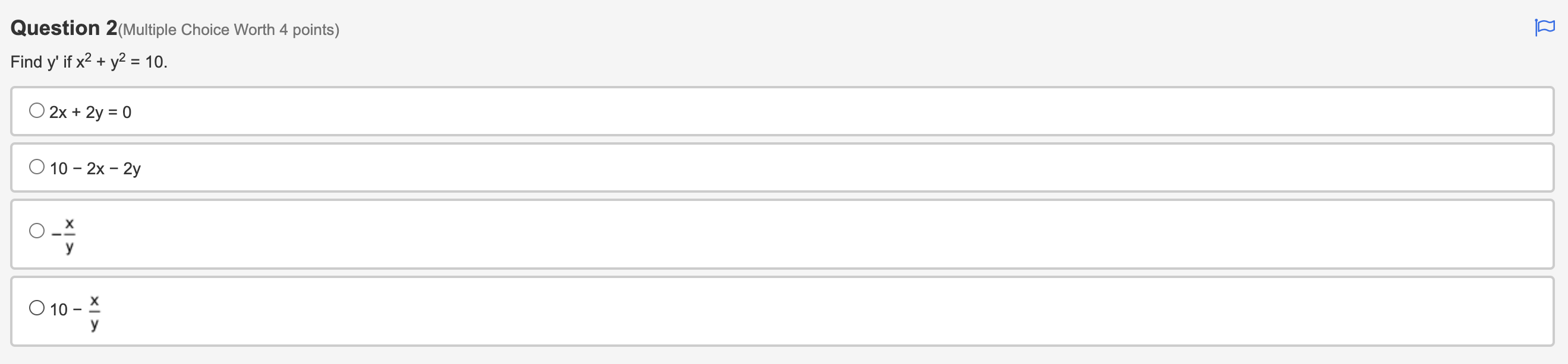 2y O 2x 1+2y Oy-2X -2y -X Oo\fQuestion 3 (Fill-In-The-Blank Worth 4